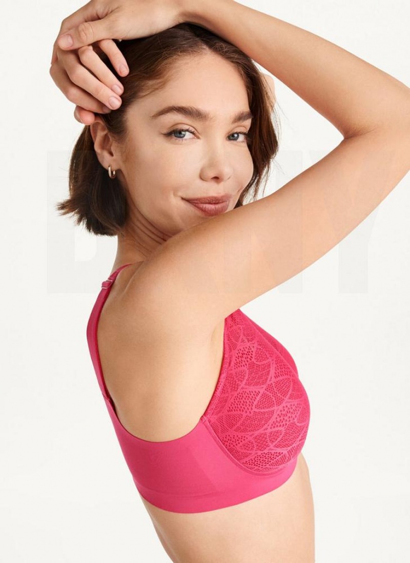 Red DKNY Table Tops Lace Women's Bralette | USA-D0766