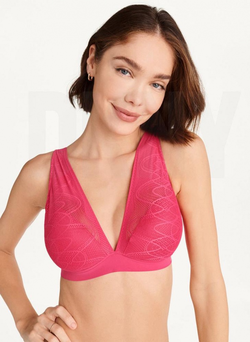 Red DKNY Table Tops Lace Women\'s Bralette | USA-D0766