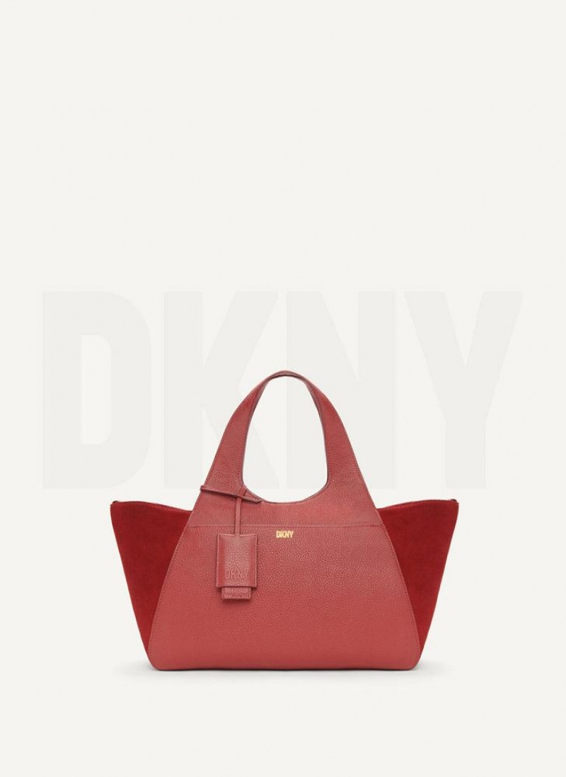 Red DKNY The Medium Effortless Bags Tote Bags | USA-D0504