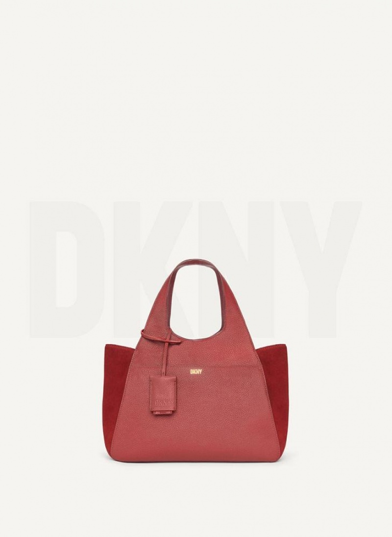 Red DKNY The Medium Effortless Bags Tote Bags | USA-D0504