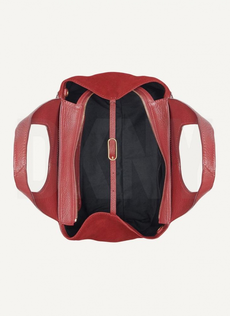 Red DKNY The Medium Effortless Bags Tote Bags | USA-D0504