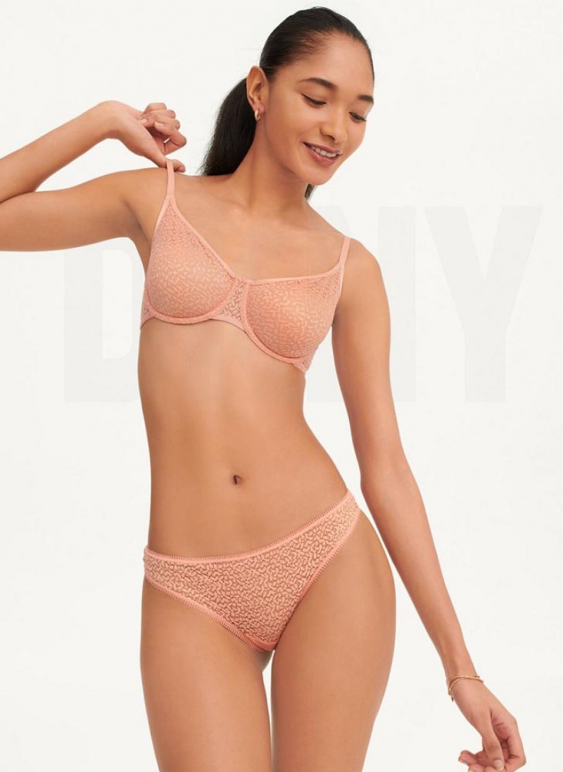 Rose DKNY Modern Lace Demi Women's Bras | USA-D0436