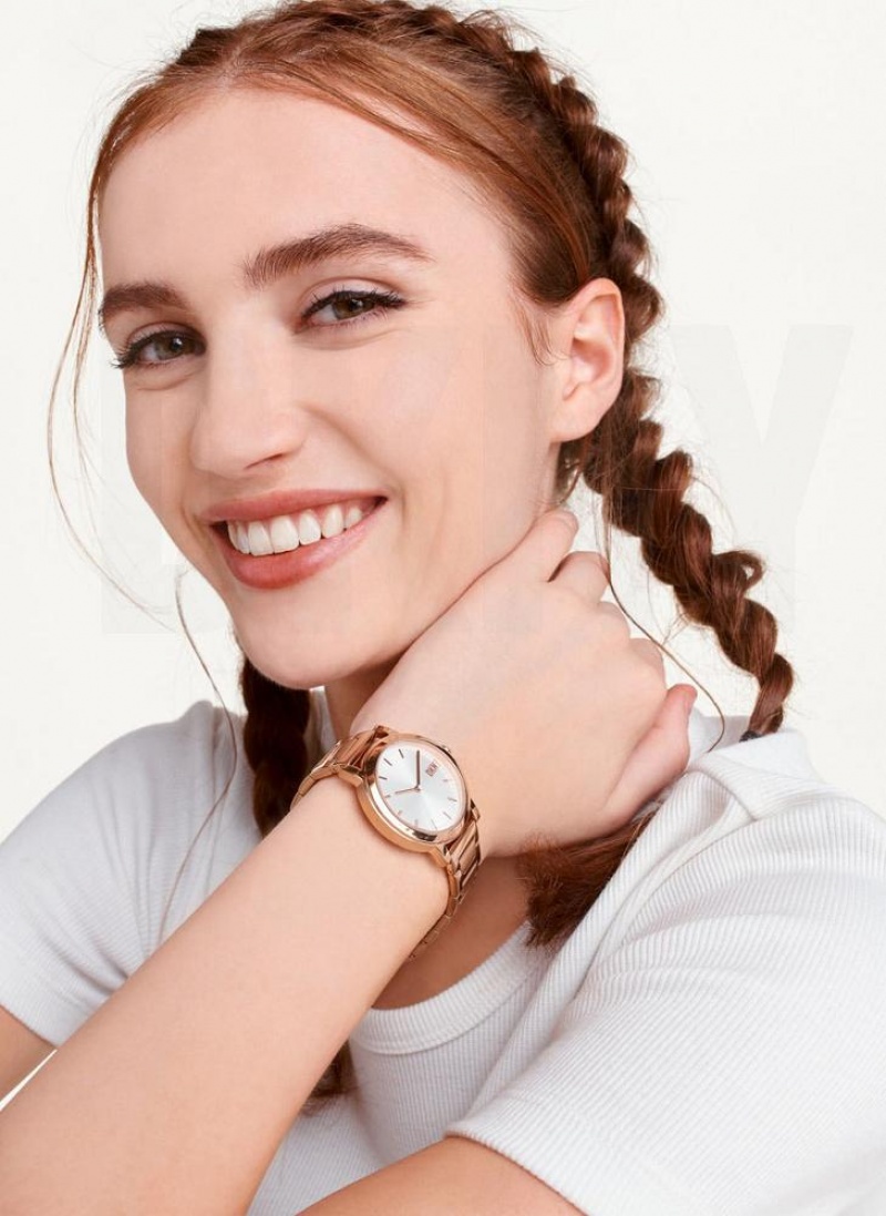 Rose Gold DKNY New Platform Women's Watches | USA-D1985
