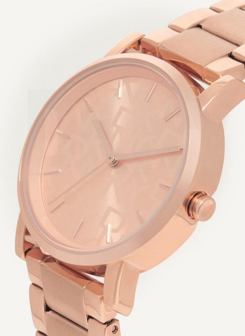 Rose Gold DKNY Soho Logo Face Women's Watches | USA-D0173