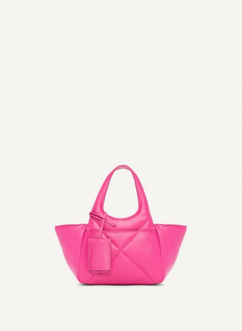 Rose Purple DKNY The Mini Quilted Effortless Bags Tote Bags | USA-D0438
