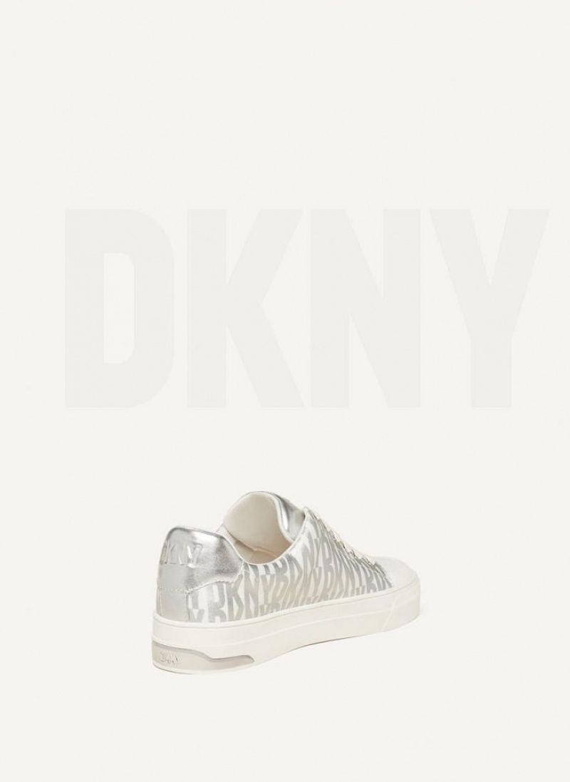 Silver DKNY York Lace Up Shoes Sneakers | USA-D0724