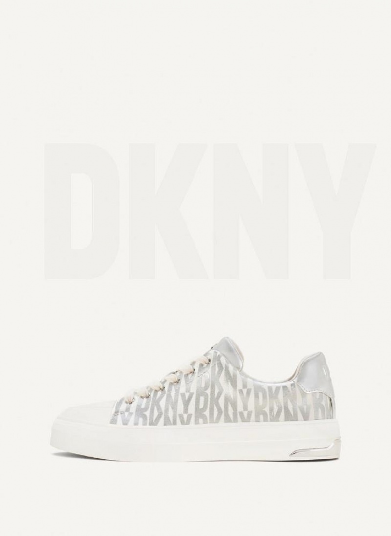 Silver DKNY York Lace Up Shoes Sneakers | USA-D0724