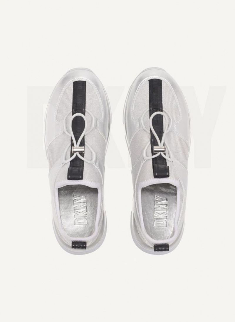 Silver / Lavender DKNY Tace Slip On Shoes Sneakers | USA-D1986