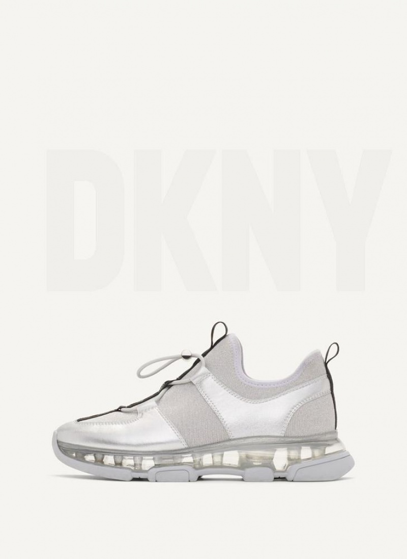 Silver / Lavender DKNY Tace Slip On Shoes Sneakers | USA-D1986