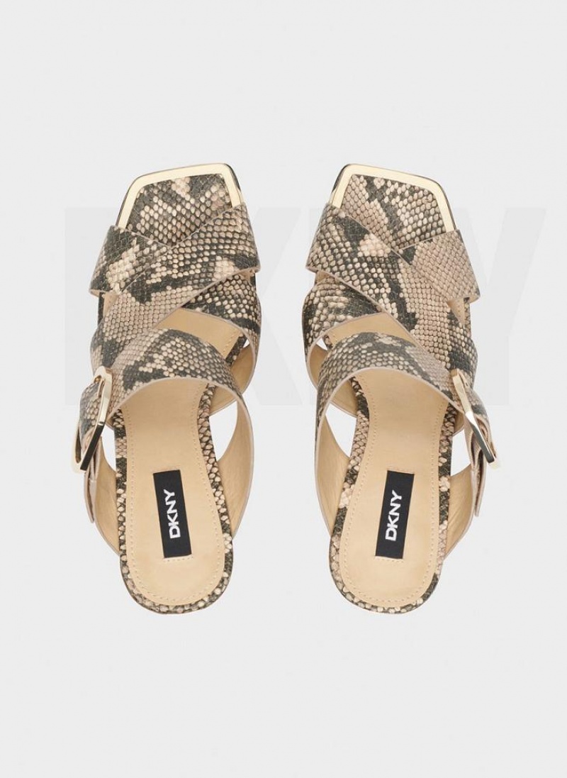 Snake DKNY Lake With Buckle Shoes Sandals | USA-D1640