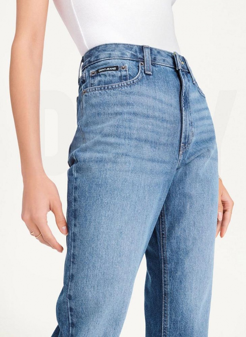 Wash DKNY Broome Cropped Distressed Women's Jeans | USA-D1313