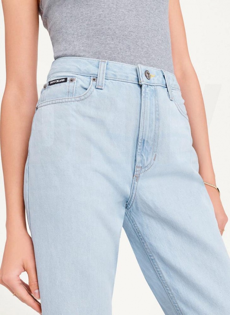Wash DKNY Broome Cropped Distressed Women's Jeans | USA-D0197