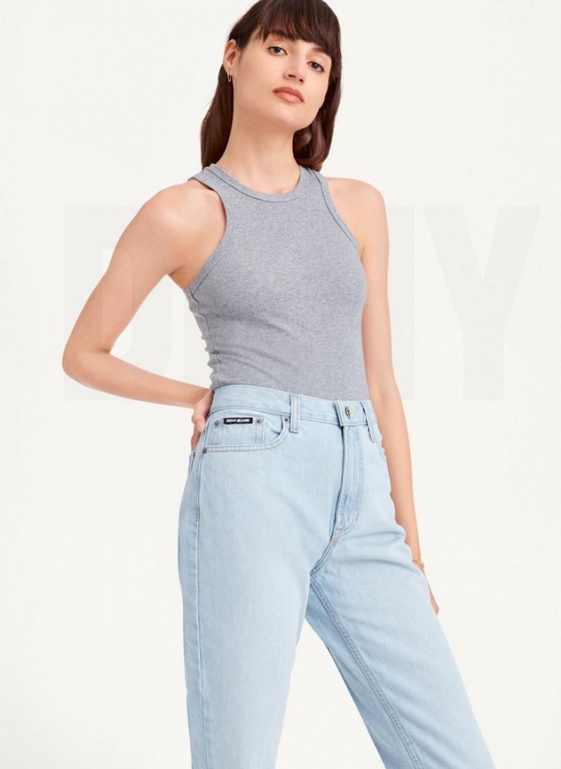 Wash DKNY Broome Cropped Distressed Women's Jeans | USA-D0197