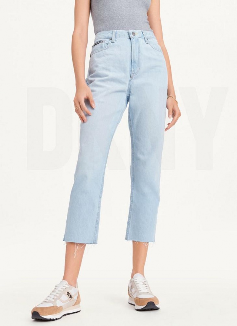 Wash DKNY Broome Cropped Distressed Women\'s Jeans | USA-D0197