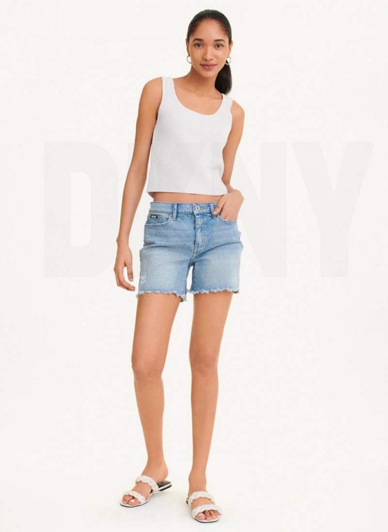 Wash DKNY Distressed Kent Women's Shorts | USA-D1153