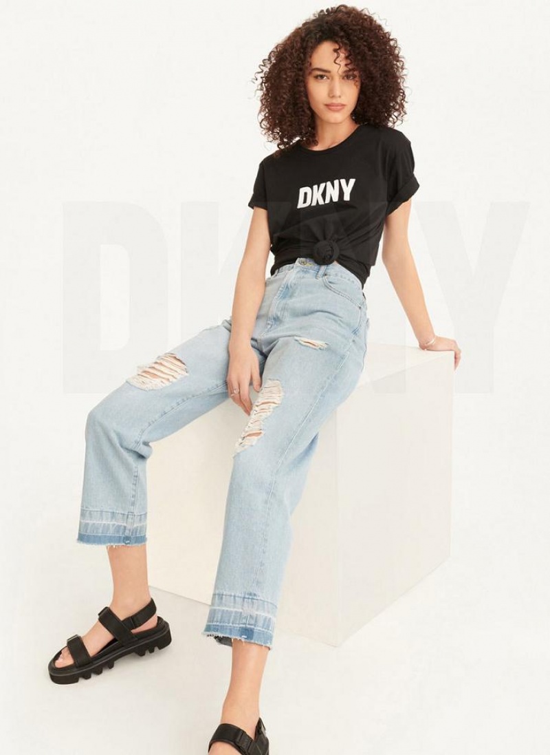 Wash DKNY Kent High Rise Distressed Women\'s Jeans | USA-D1460