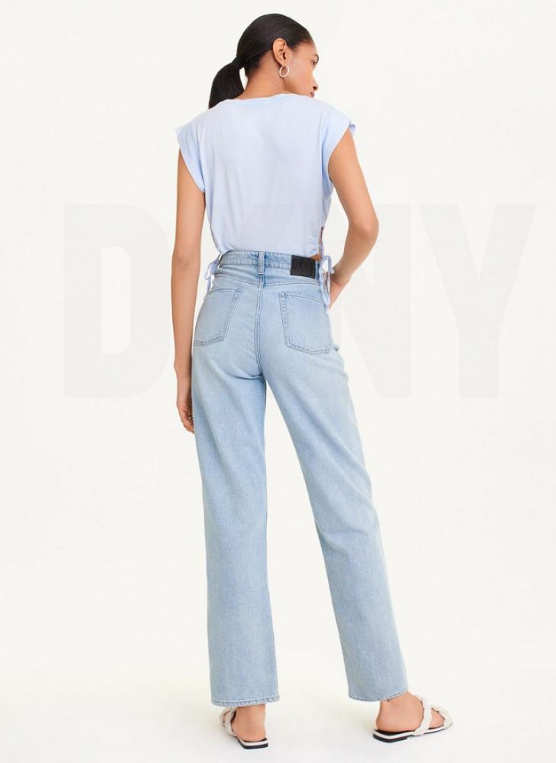 Wash DKNY Straight Wide Leg Women's Jeans | USA-D1121
