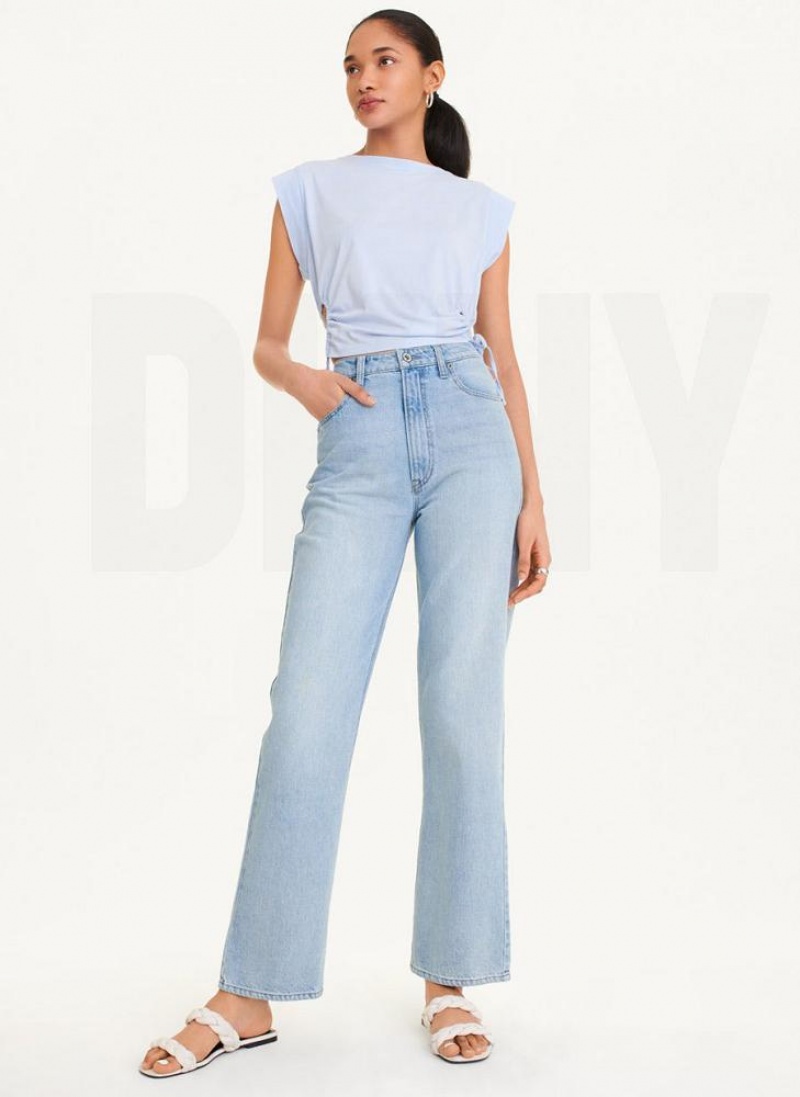 Wash DKNY Straight Wide Leg Women's Jeans | USA-D1121
