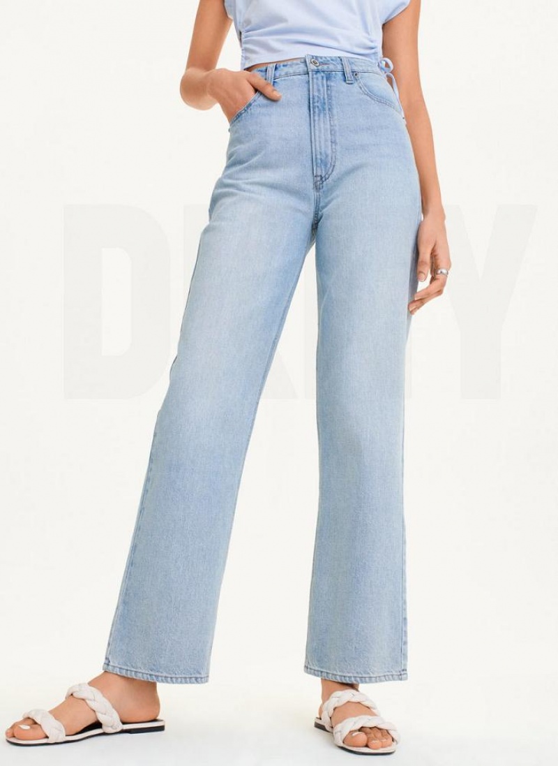 Wash DKNY Straight Wide Leg Women\'s Jeans | USA-D1121