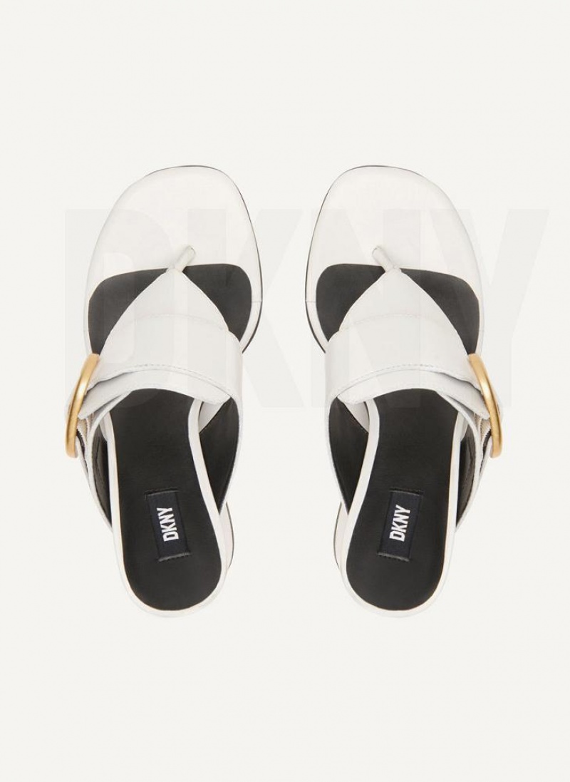White DKNY Buckled Shoes Heels | USA-D1839