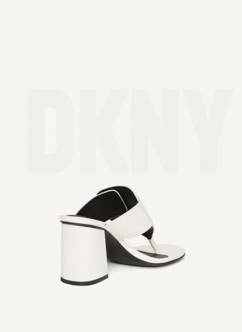 White DKNY Buckled Shoes Heels | USA-D1839
