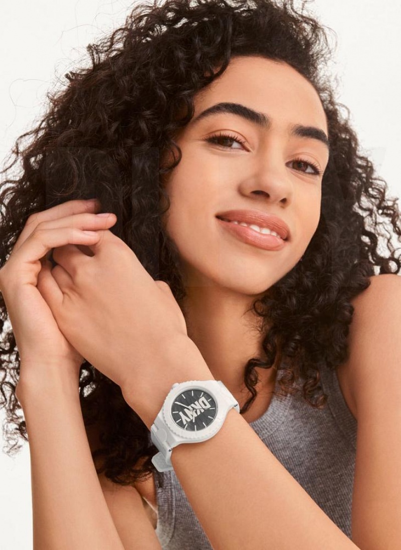 White DKNY Chambers Silicone Women's Watches | USA-D1201