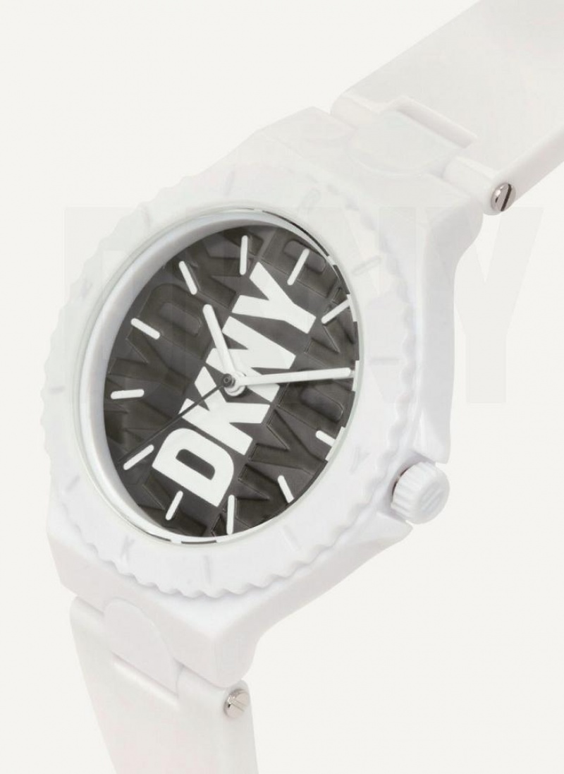 White DKNY Chambers Silicone Women's Watches | USA-D1201