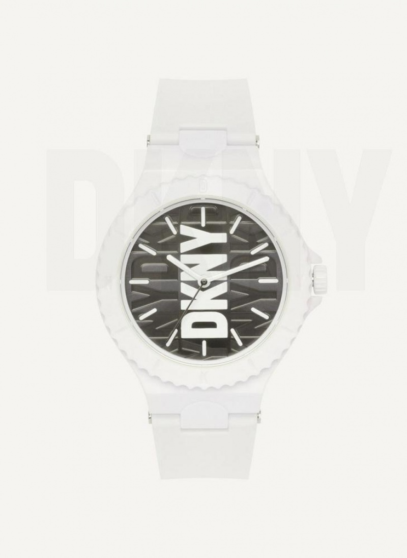 White DKNY Chambers Silicone Women\'s Watches | USA-D1201