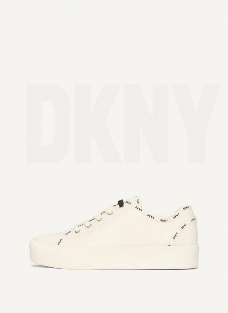 White DKNY Dkny Court Shoes Sneakers | USA-D1317