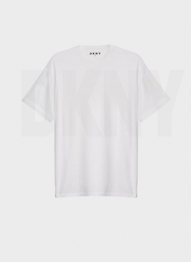 White DKNY Essential Women\'s T Shirts | USA-D1467