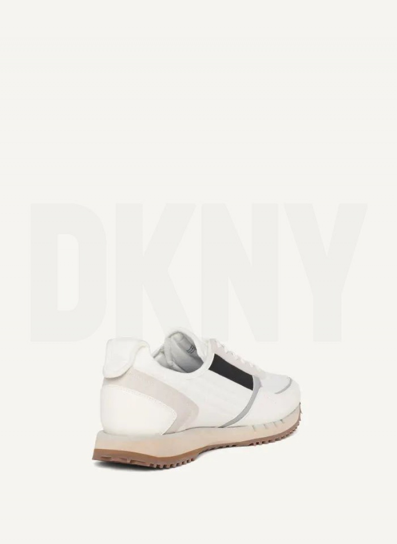 White DKNY Jersey  Men's Sneakers | USA-D1000