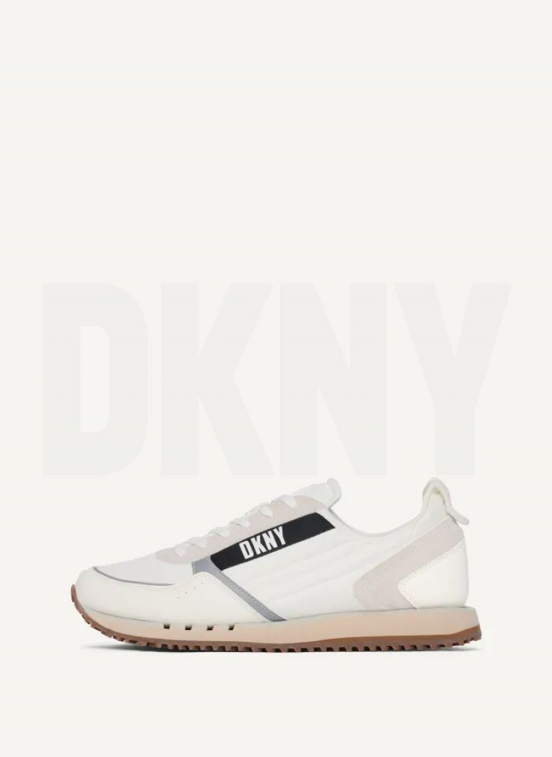 White DKNY Jersey  Men\'s Sneakers | USA-D1000