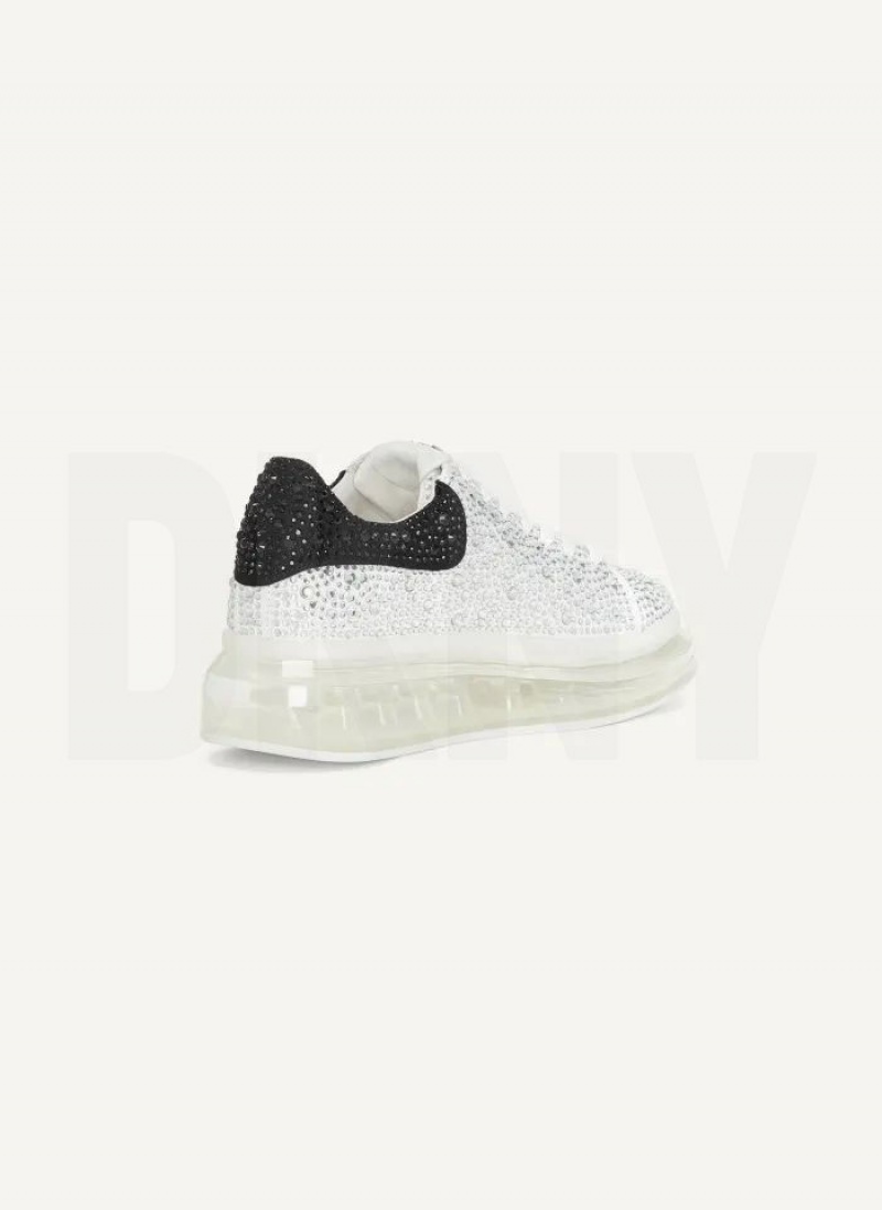 White DKNY Kandas Lace up Shoes Sneakers | USA-D0114