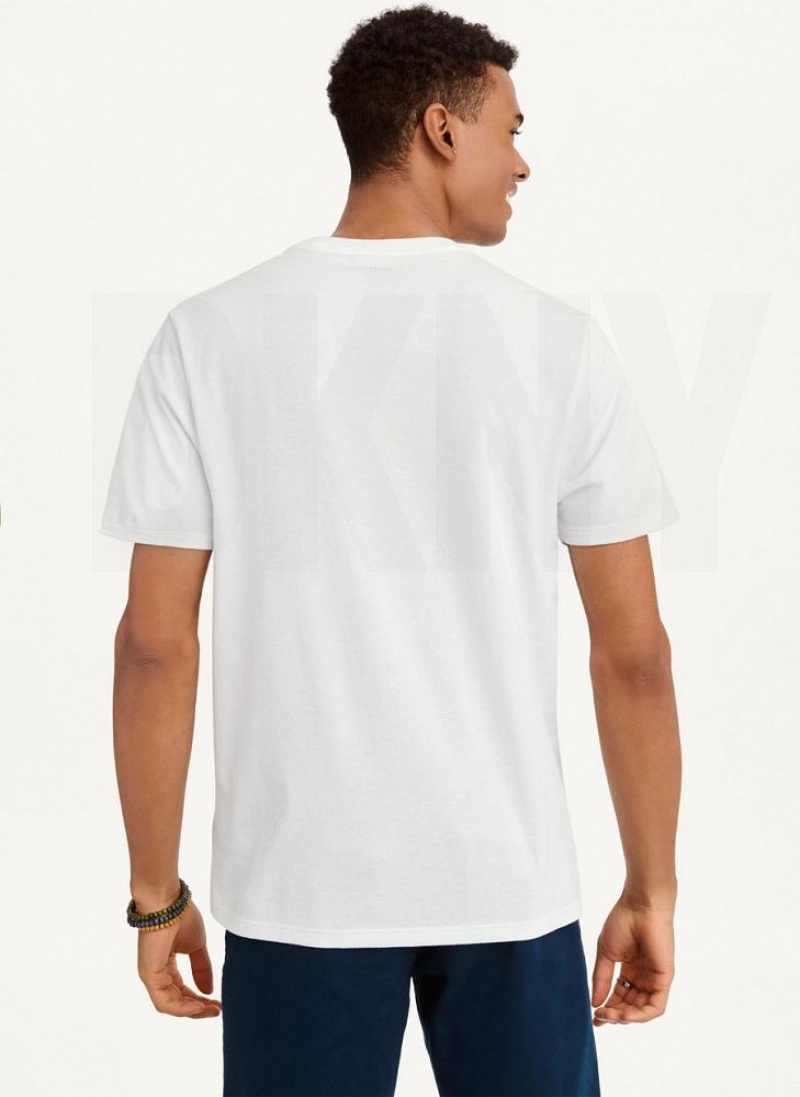 White DKNY Lemon Men's T Shirts | USA-D1320