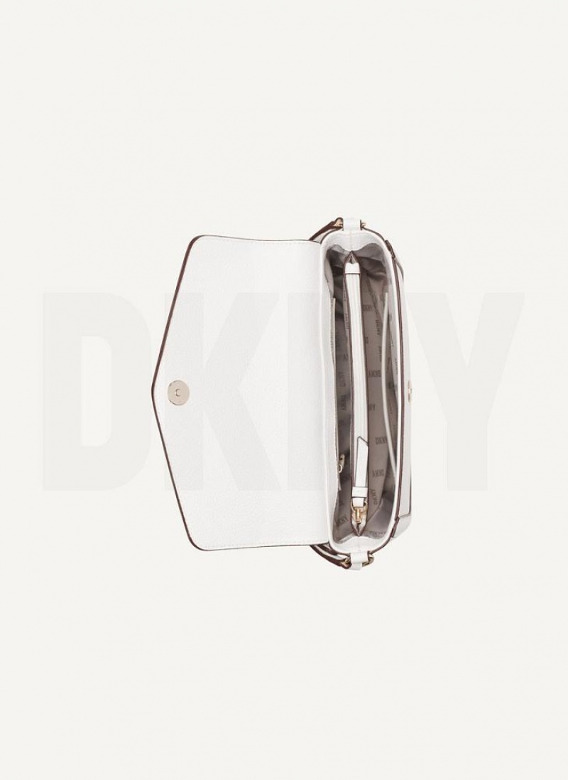 White DKNY Maxxe Flap Bags Shoulder Bags | USA-D1864