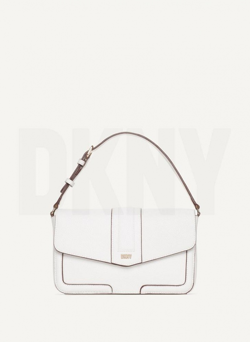 White DKNY Maxxe Flap Bags Shoulder Bags | USA-D1864