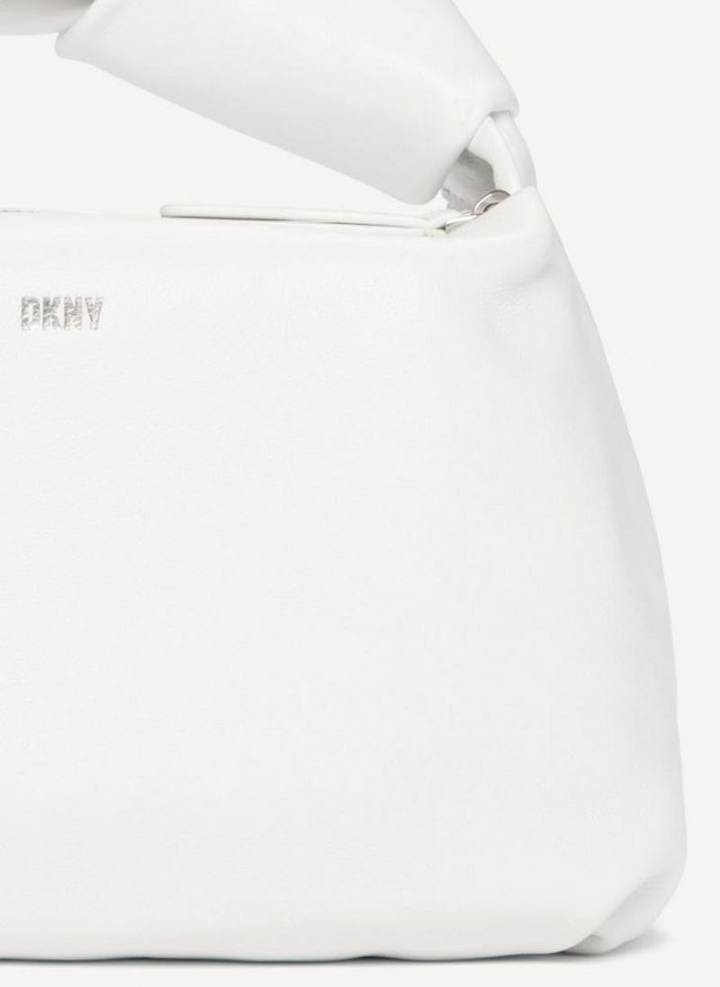 White DKNY Mini Modernist Knot Bags Tote Bags | USA-D0947