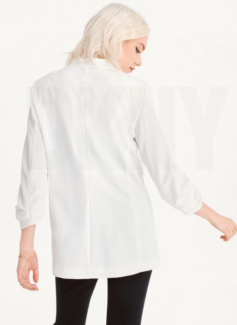 White DKNY Open Front Women's Blazers | USA-D1601
