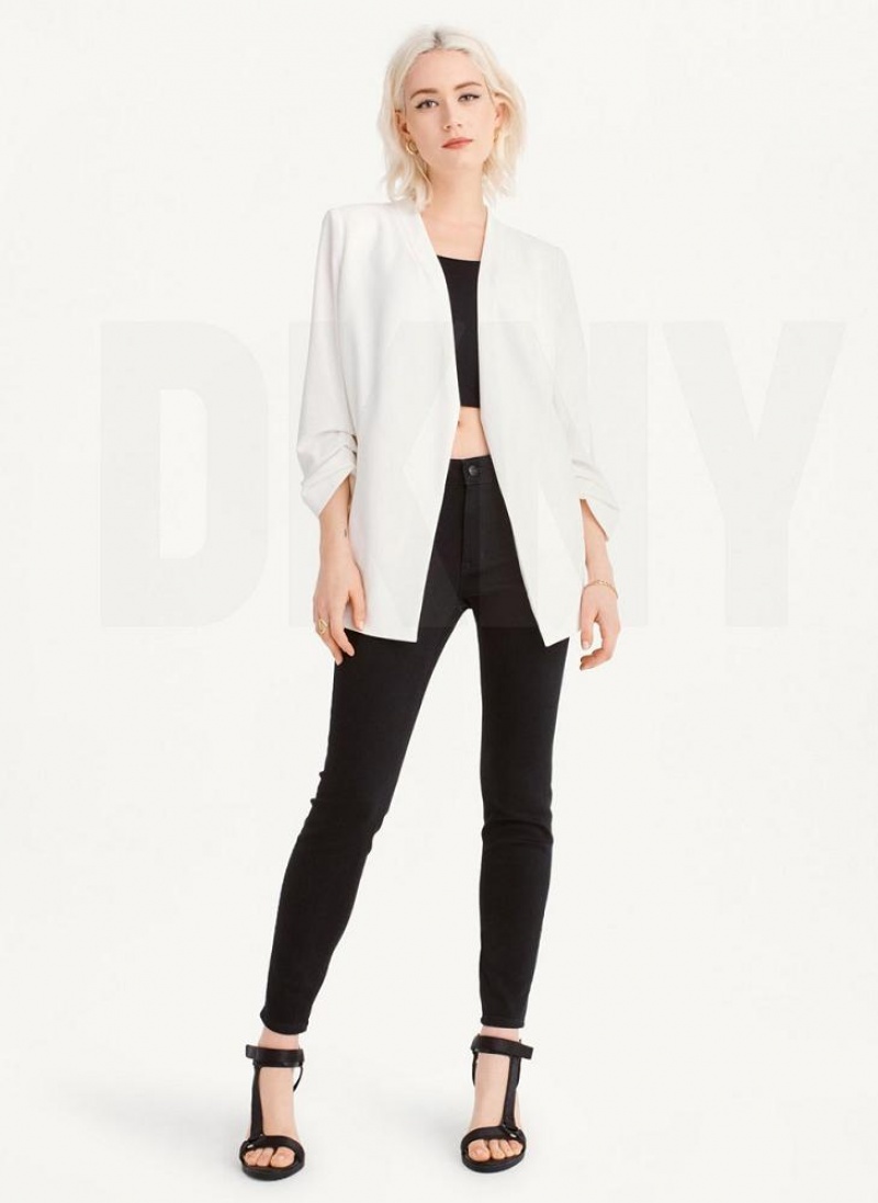 White DKNY Open Front Women's Blazers | USA-D1601