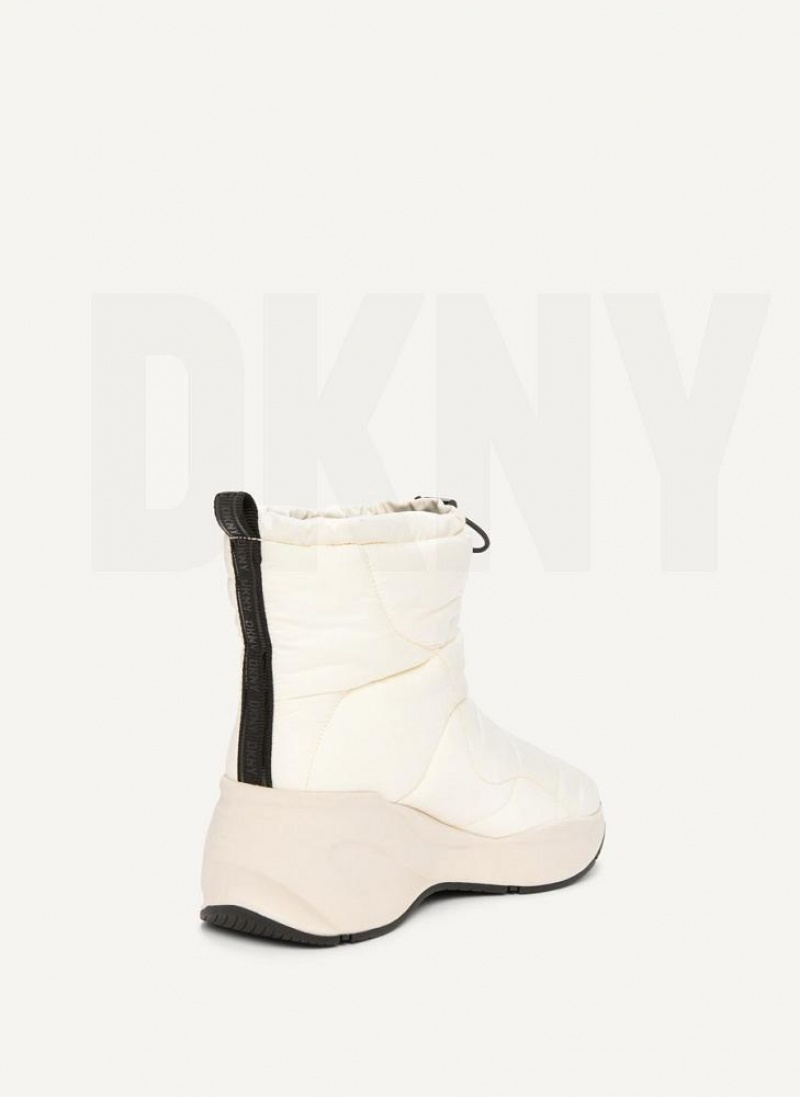White DKNY Puffy Wedge Shoes Boots | USA-D1761