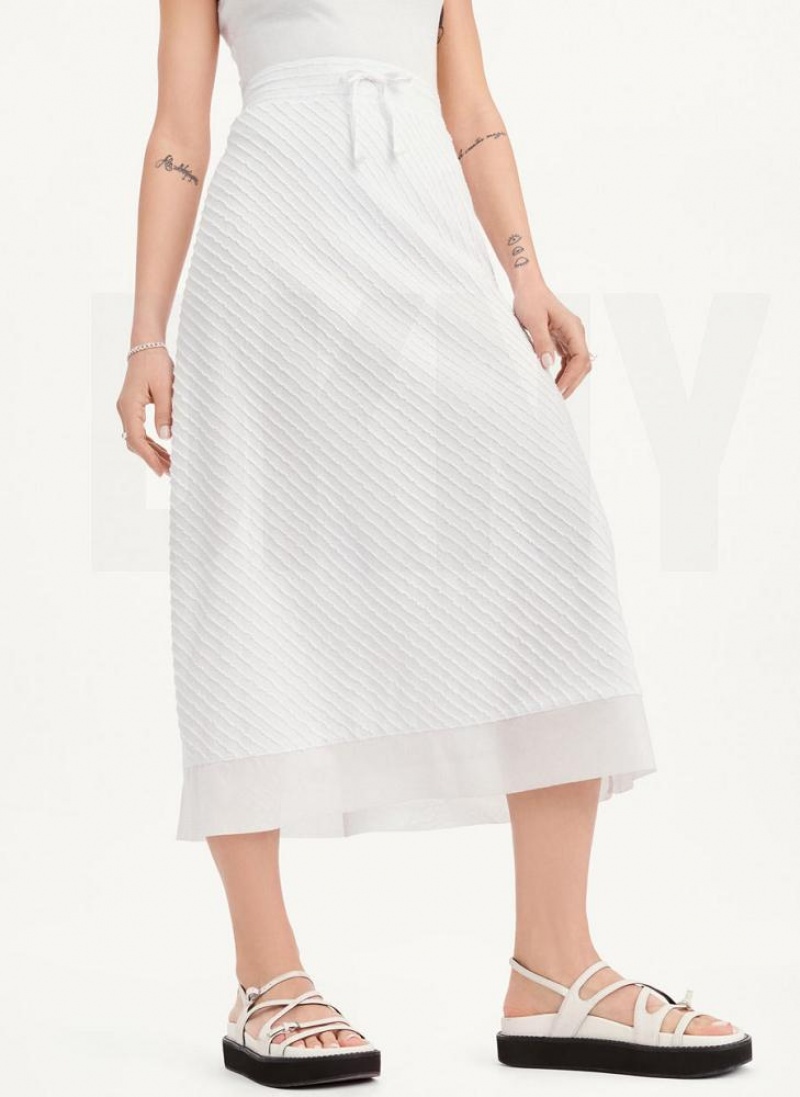 White DKNY Pull On Maxi Women's Skirts | USA-D1271