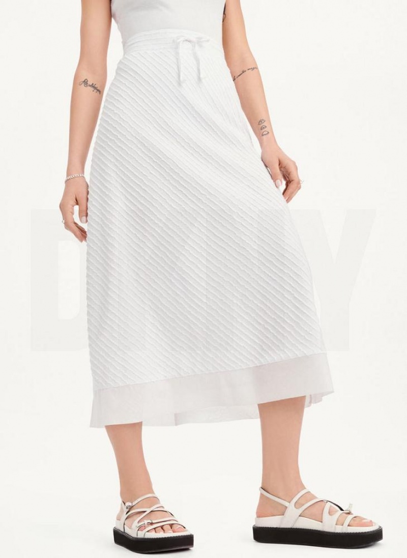 White DKNY Pull On Maxi Women's Skirts | USA-D1271