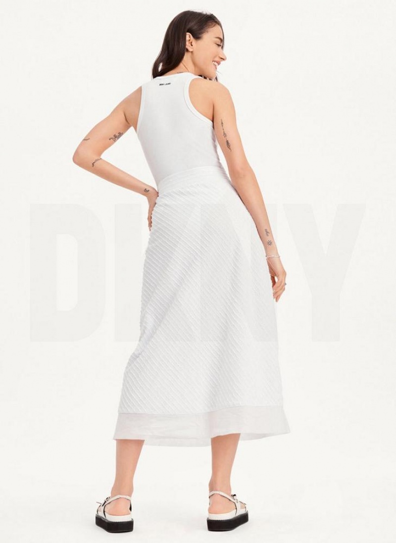 White DKNY Pull On Maxi Women's Skirts | USA-D1271