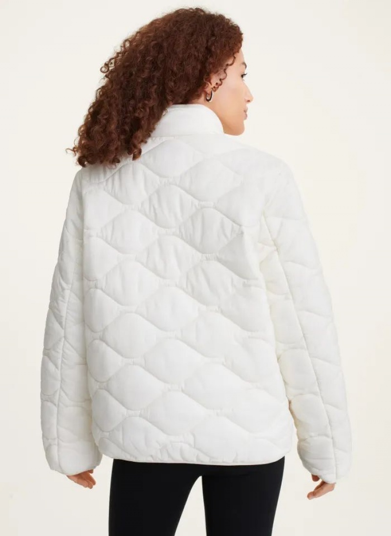 White DKNY Quilted Packable Women's Jackets | USA-D0662