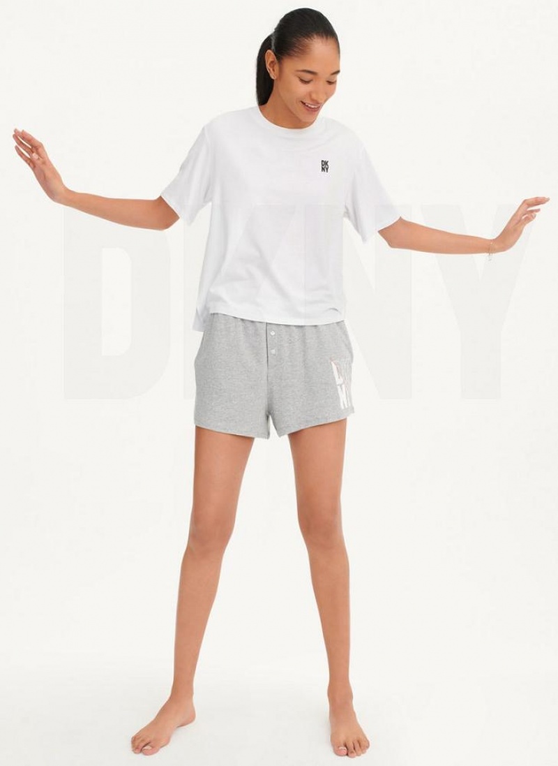 White DKNY Sleep Top Women's Pajamas | USA-D0422