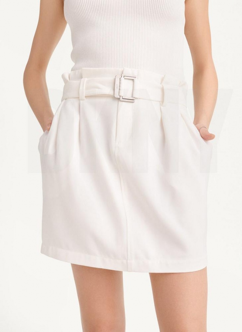 White DKNY Soft Women's Skirts | USA-D0487