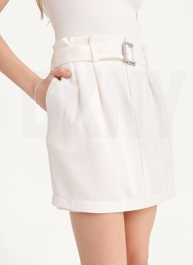 White DKNY Soft Women's Skirts | USA-D0487