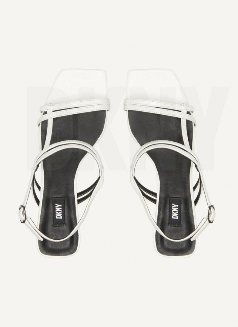 White DKNY Strappy Shoes Heels | USA-D0271