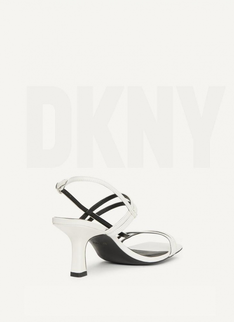 White DKNY Strappy Shoes Heels | USA-D0271
