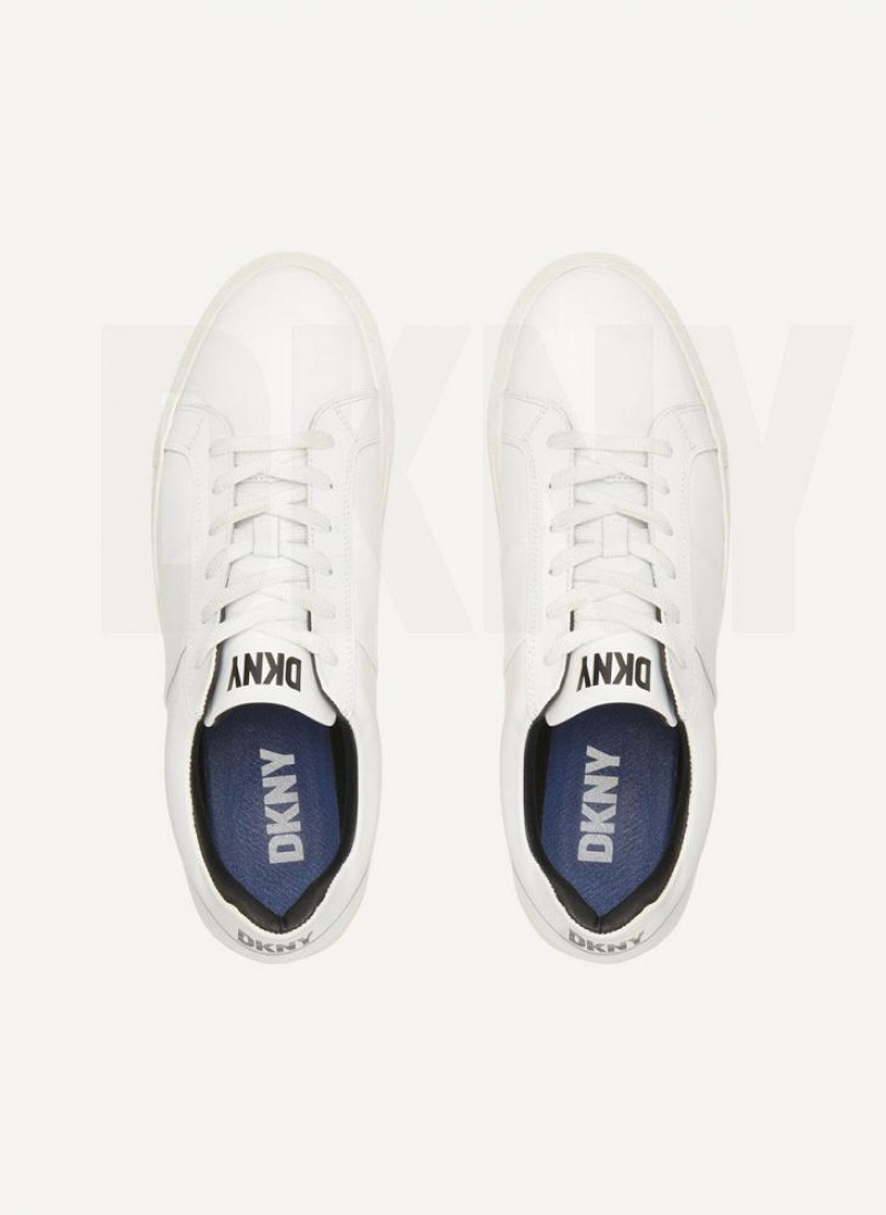 White DKNY Street Side Men's Sneakers | USA-D1891